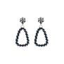 Triangular black and white drop earrings